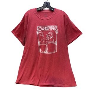 Mashfest Shirt‎ Mens Extra Large Homebrew Beer Heathered Red Cartoon Brewery
